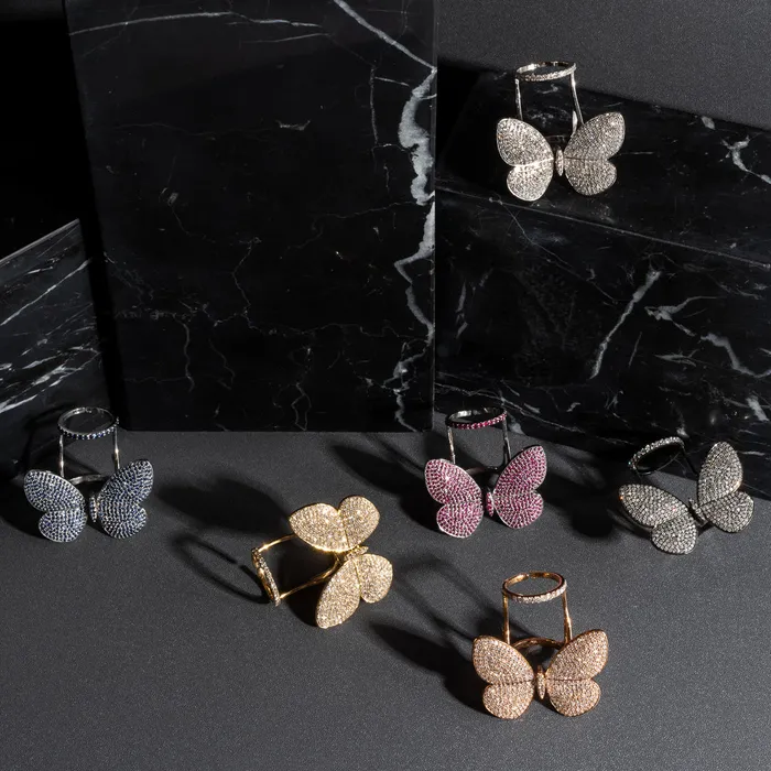 Rings Yellow Gold Fluttering Butterfly Ring RACHEL LYNN CHICAGO