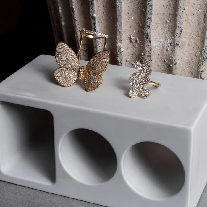 Rings Yellow Gold Fluttering Butterfly Ring RACHEL LYNN CHICAGO