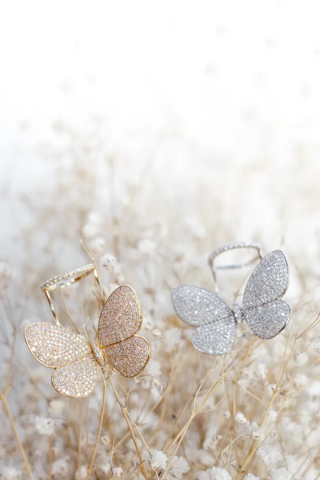 Rings Yellow Gold Fluttering Butterfly Ring RACHEL LYNN CHICAGO