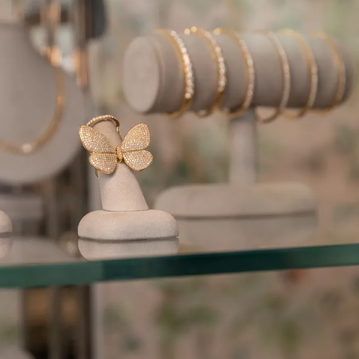 Rings Yellow Gold Fluttering Butterfly Ring RACHEL LYNN CHICAGO