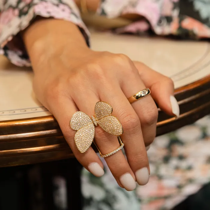 Rings Yellow Gold Fluttering Butterfly Ring RACHEL LYNN CHICAGO