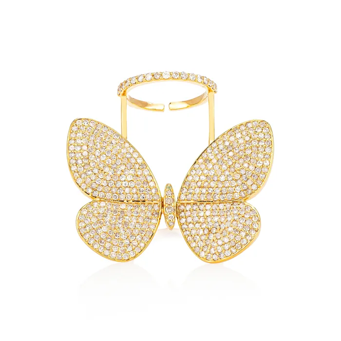Rings Yellow Gold Fluttering Butterfly Ring RACHEL LYNN CHICAGO