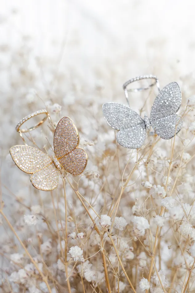 Rings Yellow Gold Fluttering Butterfly Ring RACHEL LYNN CHICAGO