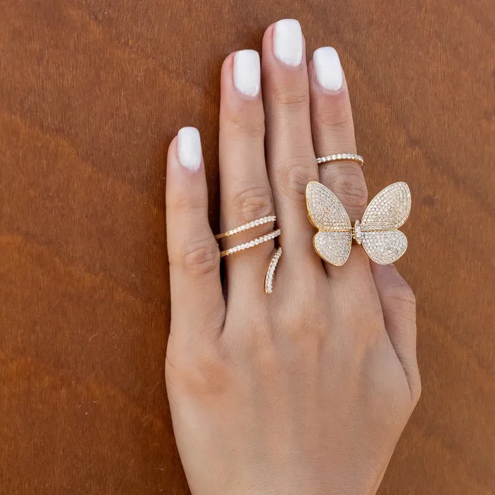 Rings Yellow Gold Fluttering Butterfly Ring RACHEL LYNN CHICAGO