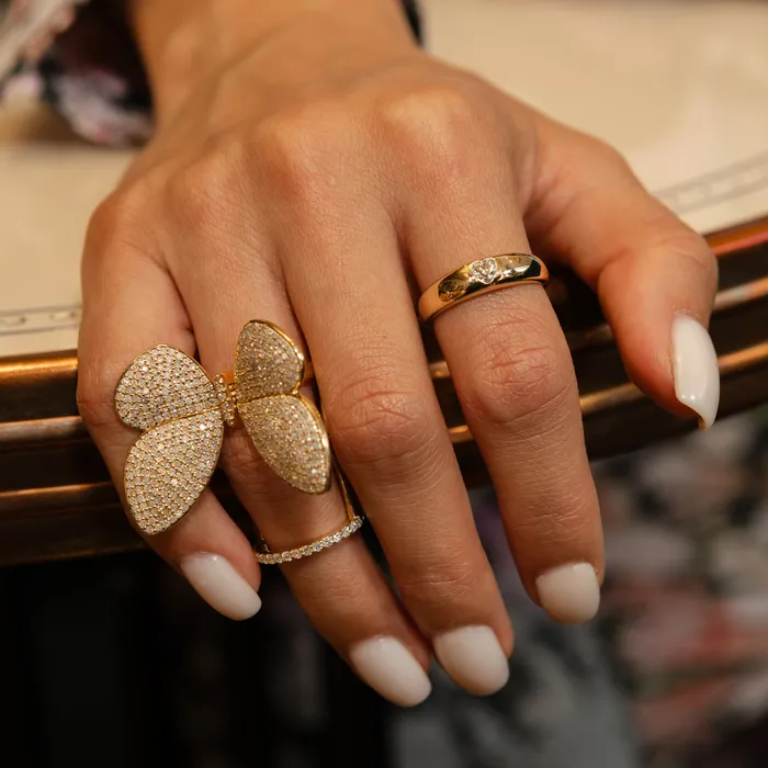 Rings Yellow Gold Fluttering Butterfly Ring RACHEL LYNN CHICAGO