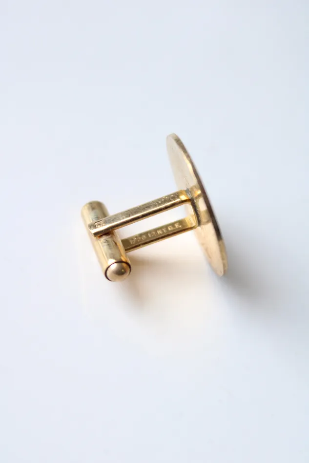 Simmons 120 14KT GF Gold Cuff Links Tie Tack Simmons Earrings