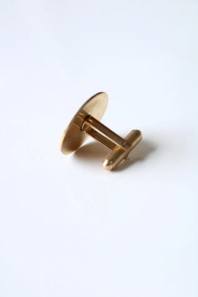 Simmons 120 14KT GF Gold Cuff Links Tie Tack Simmons Earrings
