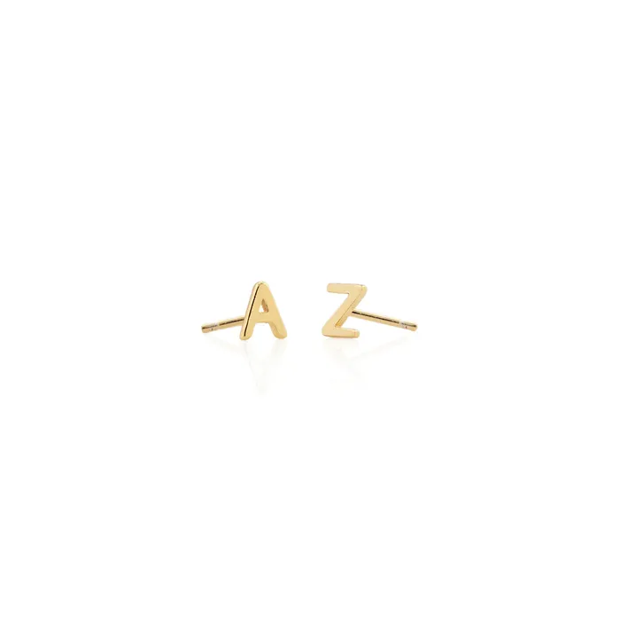 Single Initial Letter Stud Earring Kris Nations Earrings