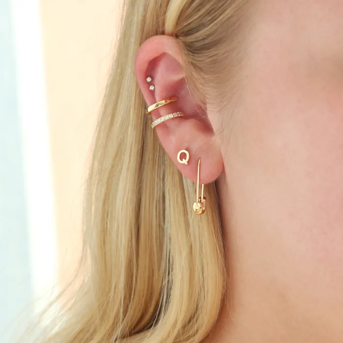 Single Initial Letter Stud Earring Kris Nations Earrings