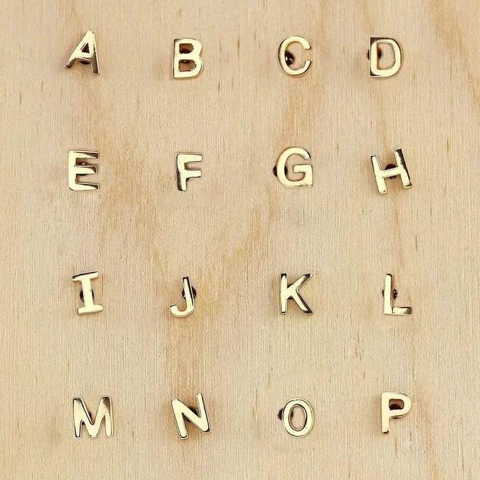 Single Initial Letter Stud Earring Kris Nations Earrings