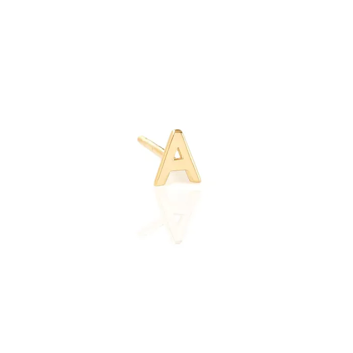 Single Initial Letter Stud Earring Kris Nations Earrings