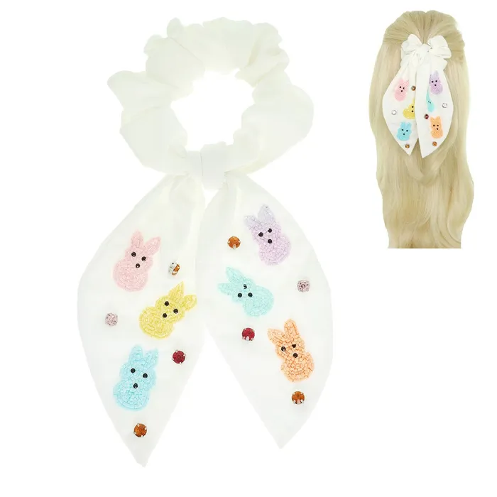 Something Special LA Rings EASTER THEME BIG BOW UPLIFTING SCRUNCHIE WHITE Something Special LA Rings EASTER THEME BIG BOW UPLIFTING SCRUNCHIE WHITE