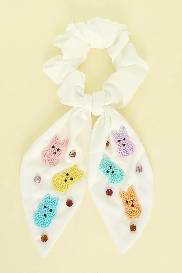 Something Special LA Rings EASTER THEME BIG BOW UPLIFTING SCRUNCHIE WHITE Something Special LA Rings EASTER THEME BIG BOW UPLIFTING SCRUNCHIE WHITE