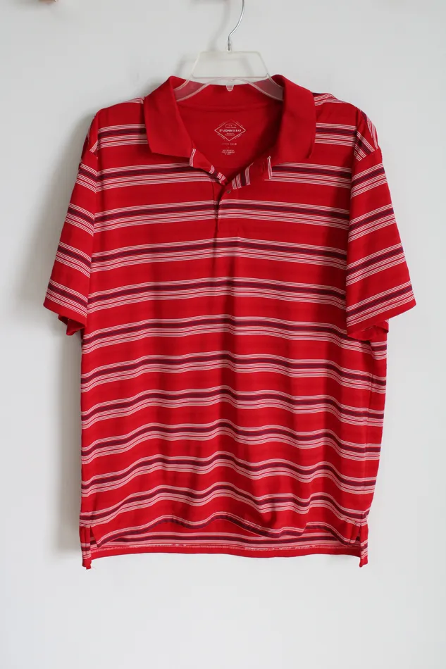 St Johns Bay Earrings St Johns Bay Red Striped Polo Shirt L