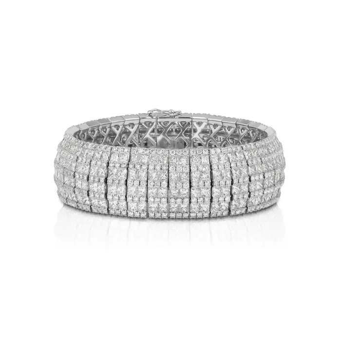 Stephen Silver 3322 Carat Princess and Round Brilliant Cut Diamond Bracelet Bracelets Stephen Silver 3322 Carat Princess and Round Brilliant Cut Diamond Bracelet Bracelets