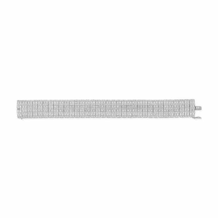 Stephen Silver 3322 Carat Princess and Round Brilliant Cut Diamond Bracelet Bracelets