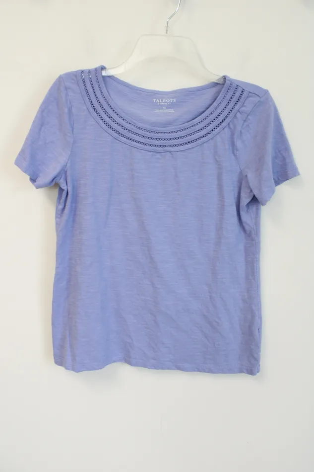 Talbots Earrings Talbots Purple Cotton Top M Petite