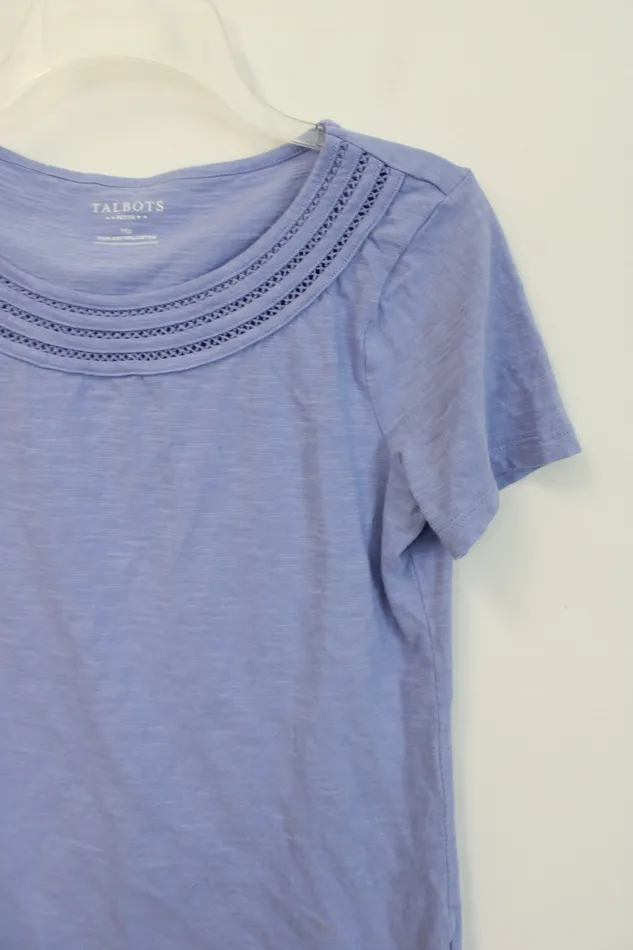 Talbots Earrings Talbots Purple Cotton Top M Petite