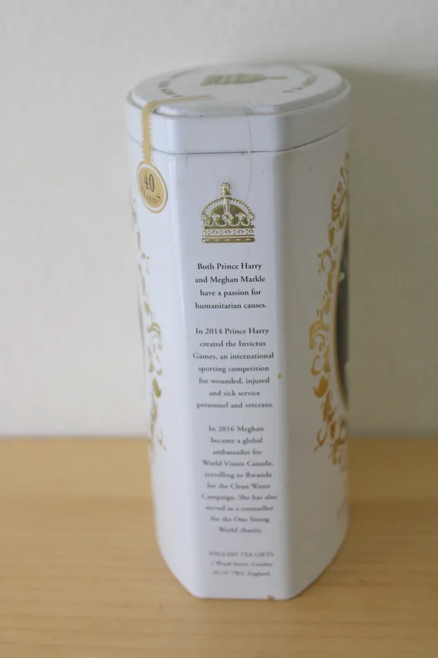 Tea Tin Royal Wedding Harry and Meghan 2018 English Breakfast 40 pcs Jubilee Thrift Rings
