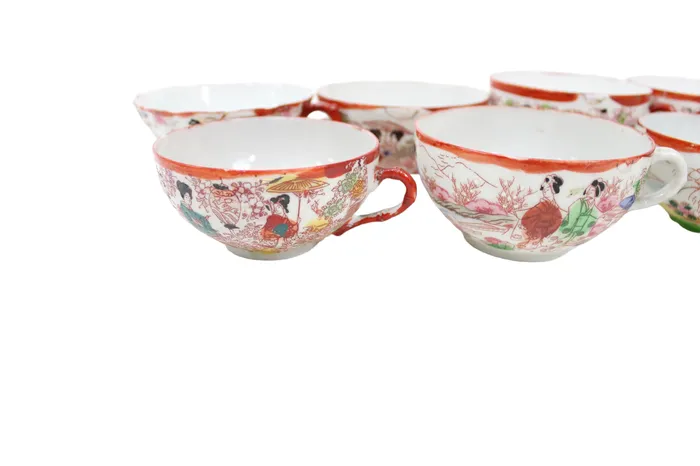 Vintage Geisha Teacups Set Of 7 Jubilee Thrift Earrings