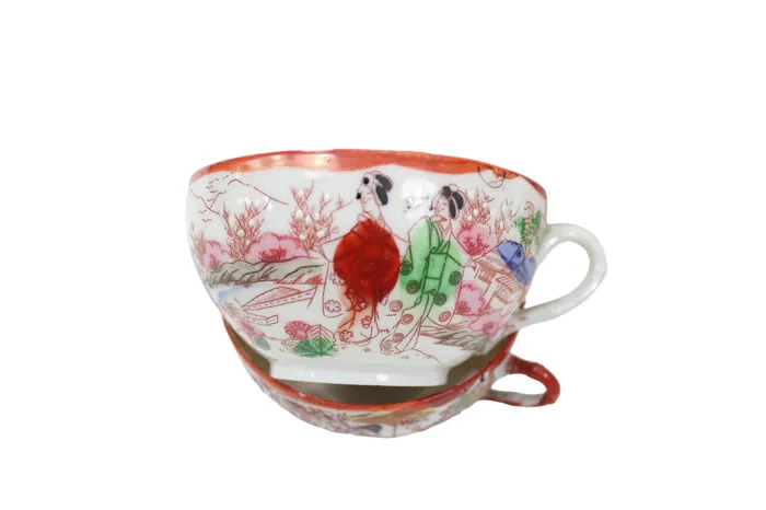 Vintage Geisha Teacups Set Of 7 Jubilee Thrift Earrings