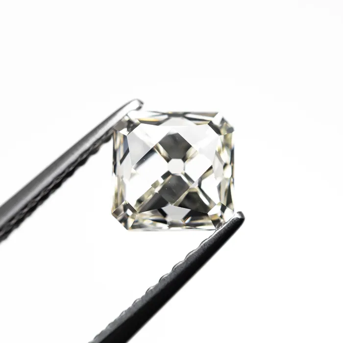 White Modern Antique French Cut Diamond 151ct Cut Corner Square Misfit Diamonds Rings