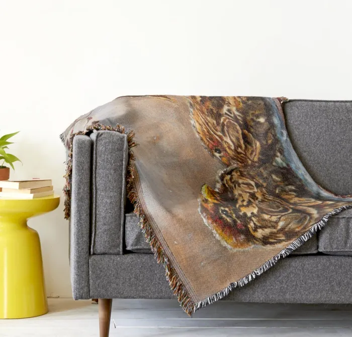 ZAZZLE Earrings Fringed Throw Blanket Sparrows Keeping Company