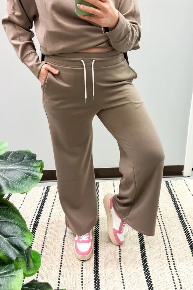 Zenana Earrings Good To Go Lounge Luxe Pants Cocoa