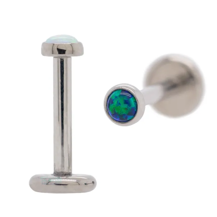 25mm BezelSet Opal on Flatback Industrial Strength IS Earrings