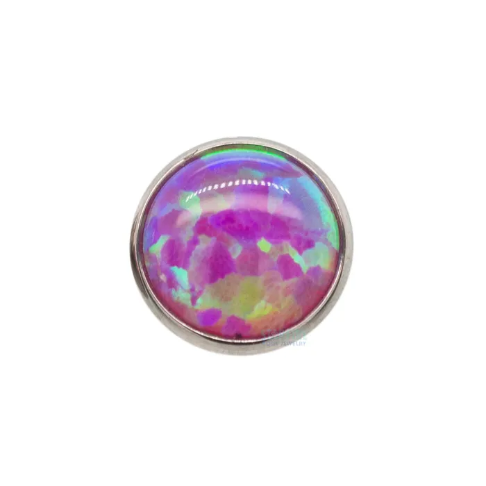 25mm BezelSet Opal on Flatback Industrial Strength IS Earrings