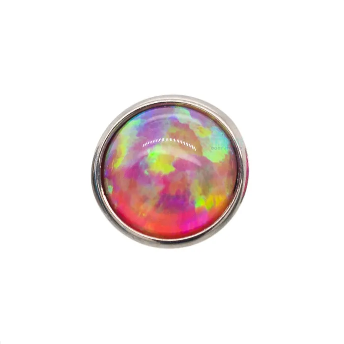 25mm BezelSet Opal on Flatback Industrial Strength IS Earrings