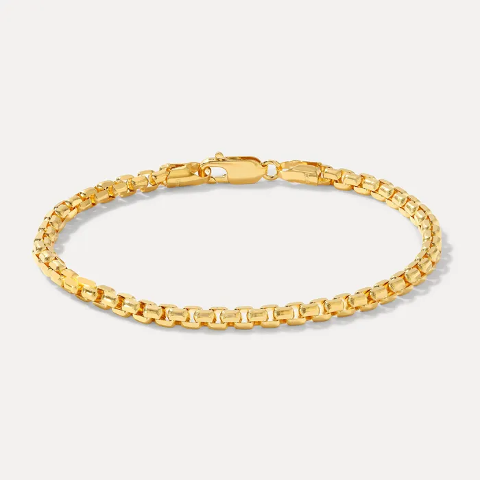 30MM MultiFaceted Box Bracelet Saints Gold Co Bracelets