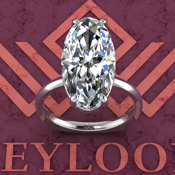 55 Carat Elongated Oval Cut 4 Prongs Solitare D Color Basket Moissanite Ring Leyloon Jewelry Rings