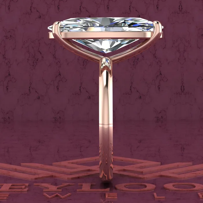 55 Carat Elongated Oval Cut 4 Prongs Solitare D Color Basket Moissanite Ring Leyloon Jewelry Rings