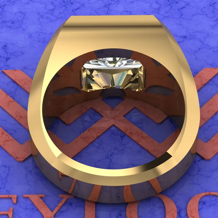 65 CT Medium Radiant Cut Bazel Mans Moissanite Engagement Ring D Color Leyloon Jewelry Rings
