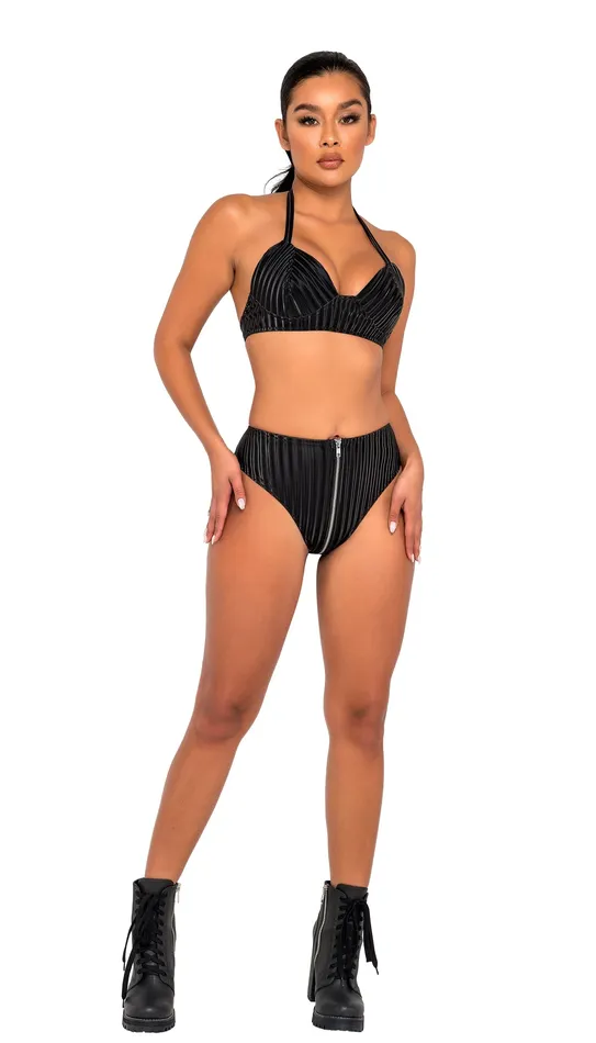 6125 HighWaisted ZipUp Shorts Roma Earrings