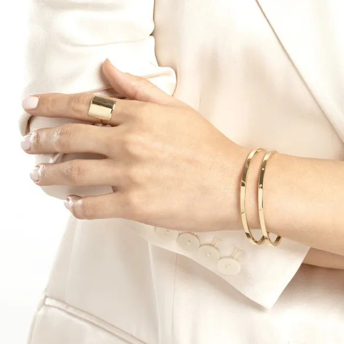 Alexis Jae Bracelets 14K Gold Plain Bangle Bracelet