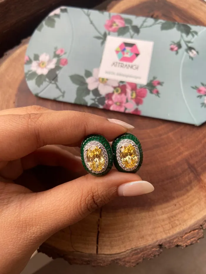 Aloha Diamond Statement Studs Attrangi Earrings