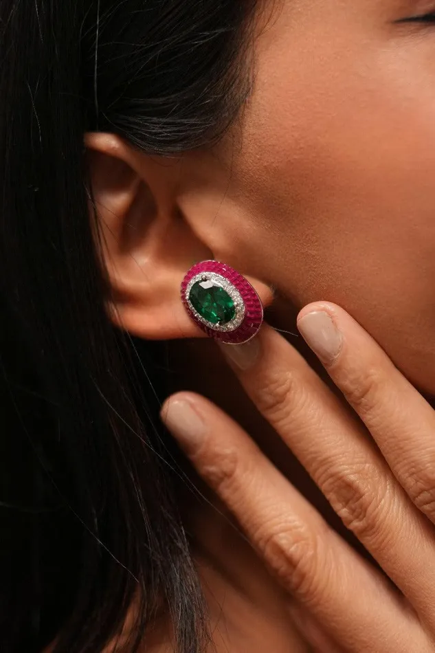 Aloha Diamond Statement Studs Attrangi Earrings
