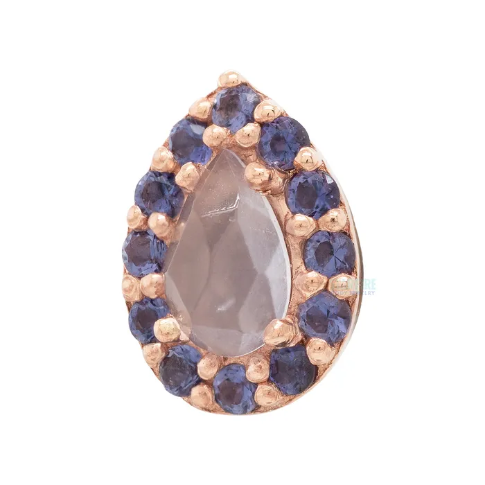 Altura Pear Threaded End in Gold with Rose Cut Lavender Chalcedony Iolite Body Vision BVLA Earrings Altura Pear Threaded End in Gold with Rose Cut Lavender Chalcedony Iolite Body Vision BVLA Earrings
