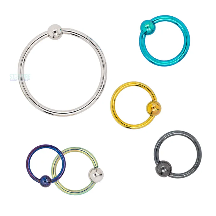 Anatometal Rings Titanium Captive Bead Ring CBR Light Blue