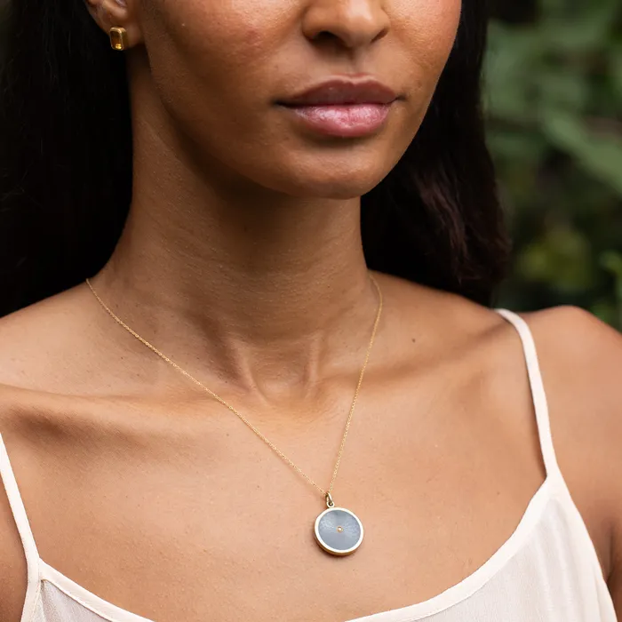 Antique Black Guilloche Pearl And 14k Gold Locket Necklaces