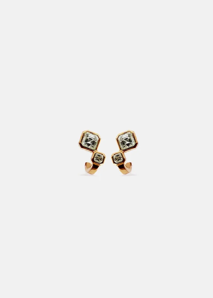 Asscher Diamond Duet Earrings KATKIMfinejewelry Earrings