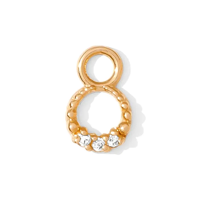 Athena Charm in Gold with Gemstones Tawapa Earrings