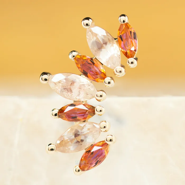 Athena Threaded End in Gold with Anastasia Topaz Oregon Sunstone Body Vision BVLA Earrings