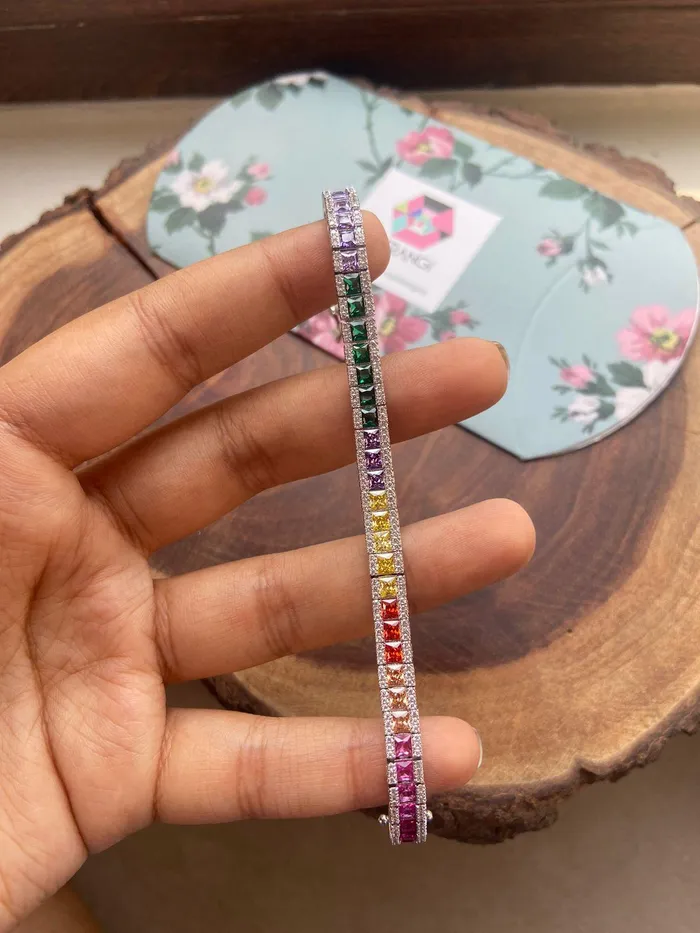 Attrangi Bracelets Rainbow Multicoloured Diamond Gemstone Bracelet