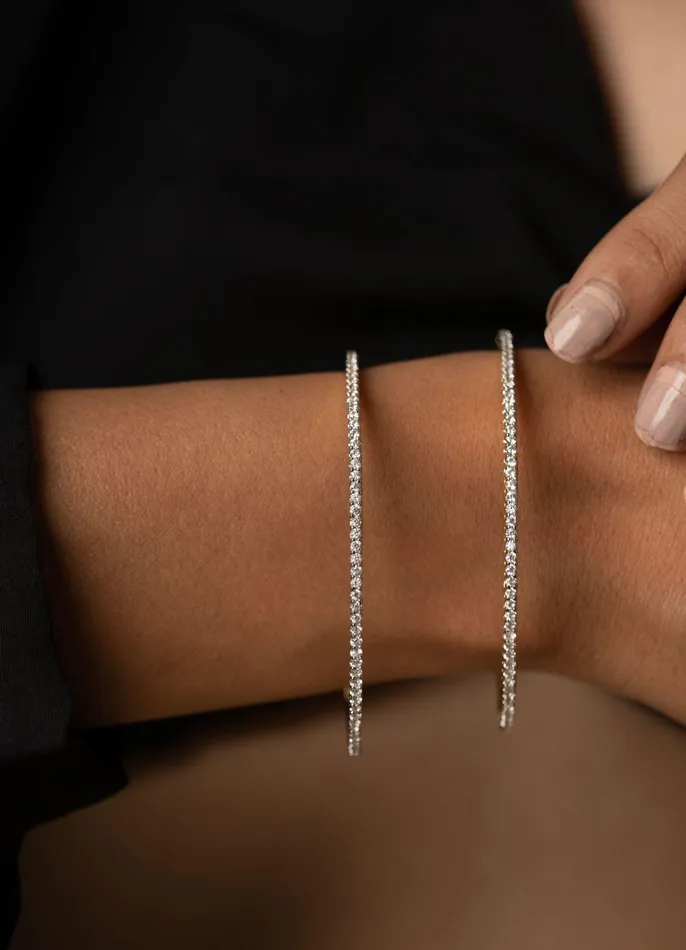 Attrangi Earrings Super Slim Diamond Bangles Daily Wear