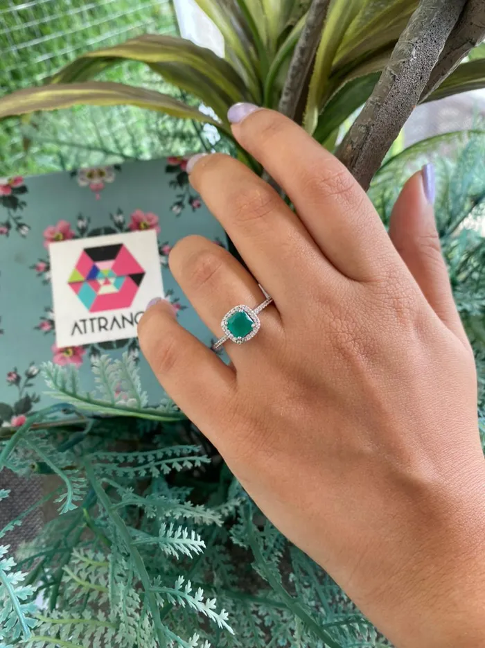 attrangi1 Rings Coloured Stone Cushion Cut Daily Wear Ring