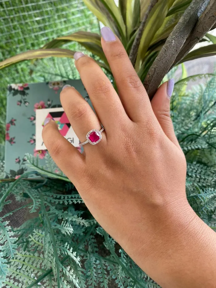 attrangi1 Rings Coloured Stone Cushion Cut Daily Wear Ring attrangi1 Rings Coloured Stone Cushion Cut Daily Wear Ring