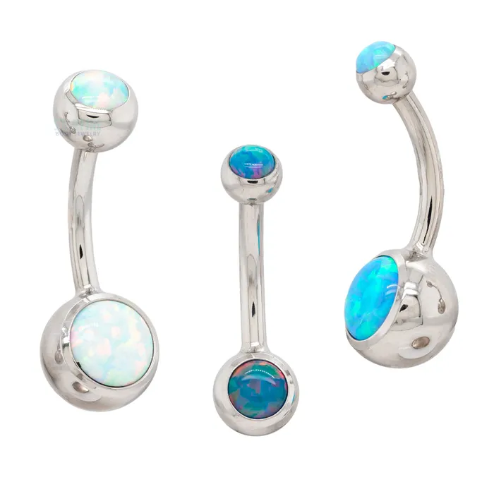 Ballset Opal Navel Curve Anatometal Earrings